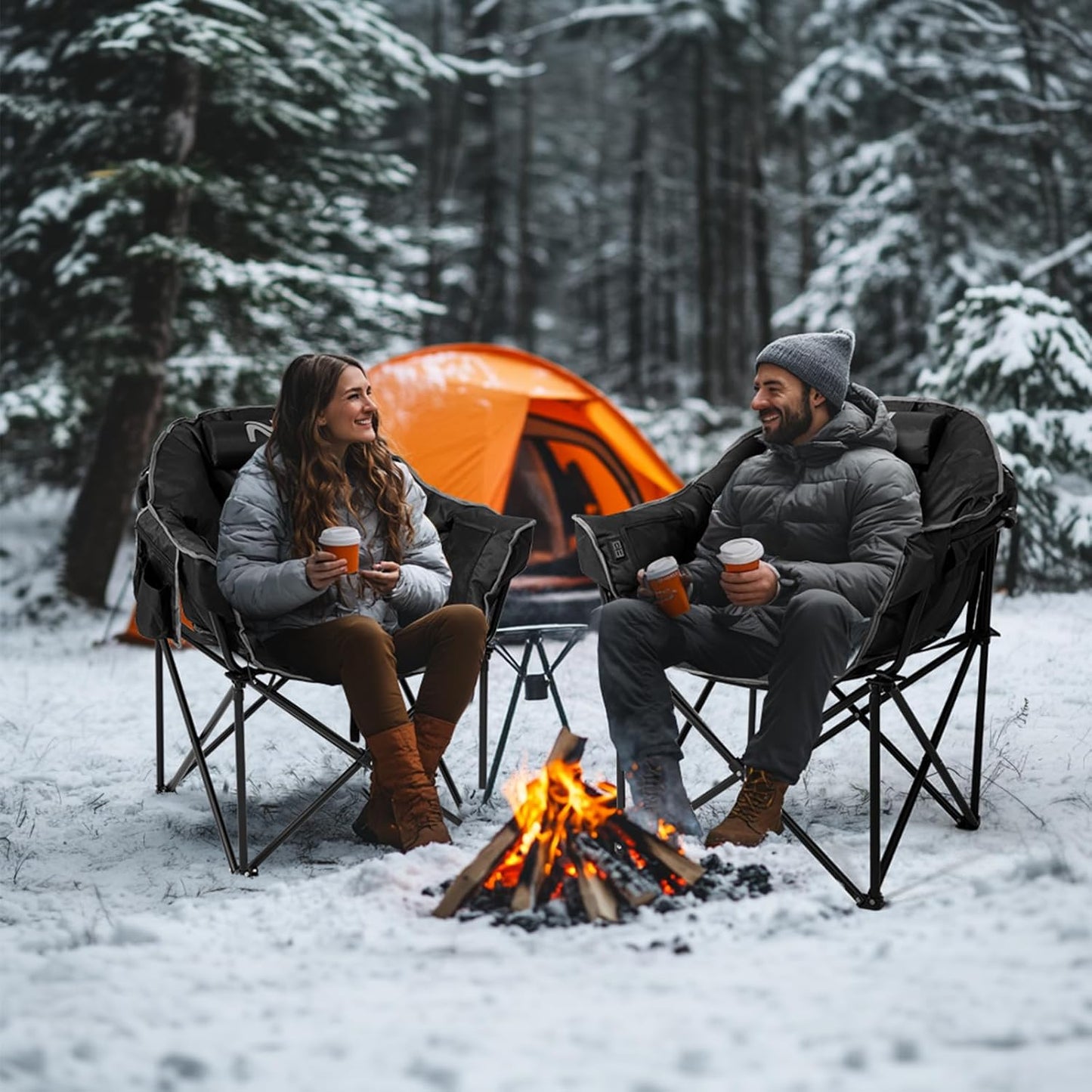 HeatLounge™ Isıtmalı Taşınabilir Kamp ve Balkon Sandalyesi