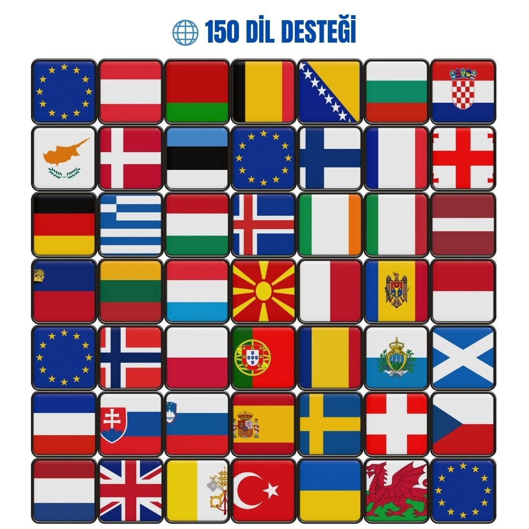 Simultane Çeviri Cihazı | 150 dilde İki yönlü Sesli, Yazılı & Uygulama içi Görüntülü Çeviri