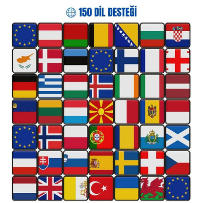 Simultane Çeviri Cihazı | 150 dilde İki yönlü Sesli, Yazılı & Uygulama içi Görüntülü Çeviri