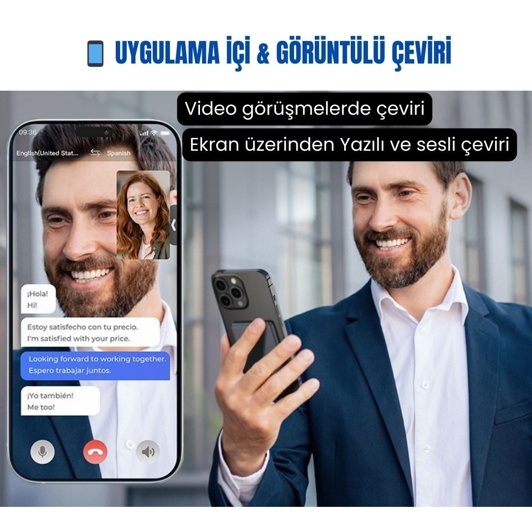 Simultane Çeviri Cihazı | 150 dilde İki yönlü Sesli, Yazılı & Uygulama içi Görüntülü Çeviri