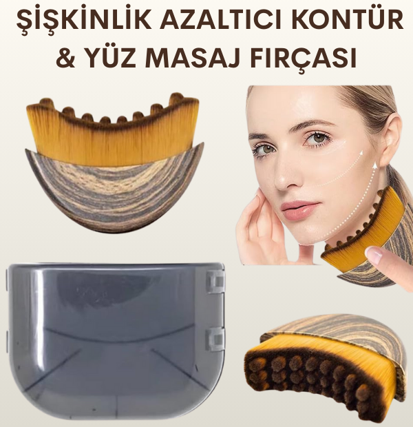 Lenf Kontür Fırçası Yüz Masaj Fırçası Yüz Şişkinliği Giderici Belirgin Çene Hattı