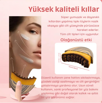 Lenf Kontür Fırçası Yüz Masaj Fırçası Yüz Şişkinliği Giderici Belirgin Çene Hattı