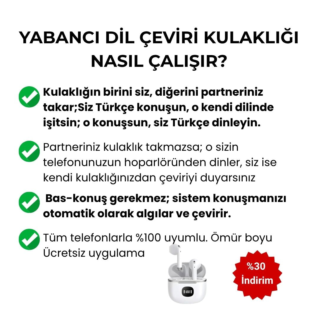 Lingvo AI: En İyi Çeviri Yapan Kulaklık - 134 Dil Destekli İngilizce Çevirici Bluetooth Kulaklık