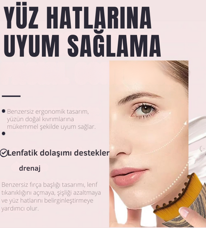 Lenf Kontür Fırçası Yüz Masaj Fırçası Yüz Şişkinliği Giderici Belirgin Çene Hattı