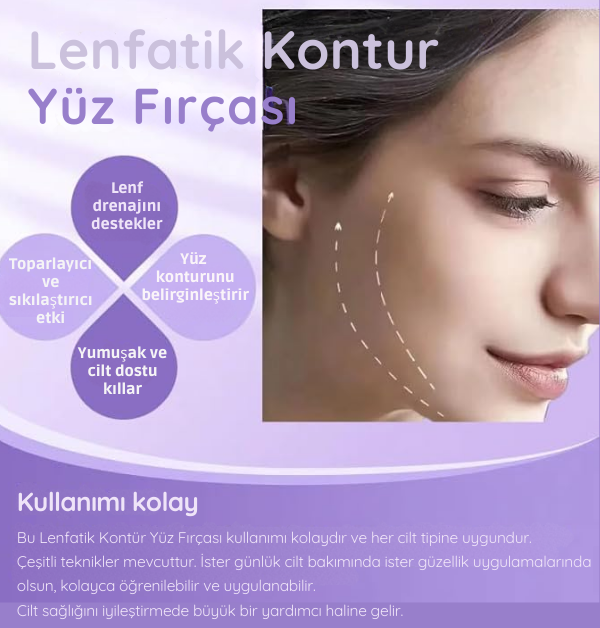 Lenf Kontür Fırçası Yüz Masaj Fırçası Yüz Şişkinliği Giderici Belirgin Çene Hattı