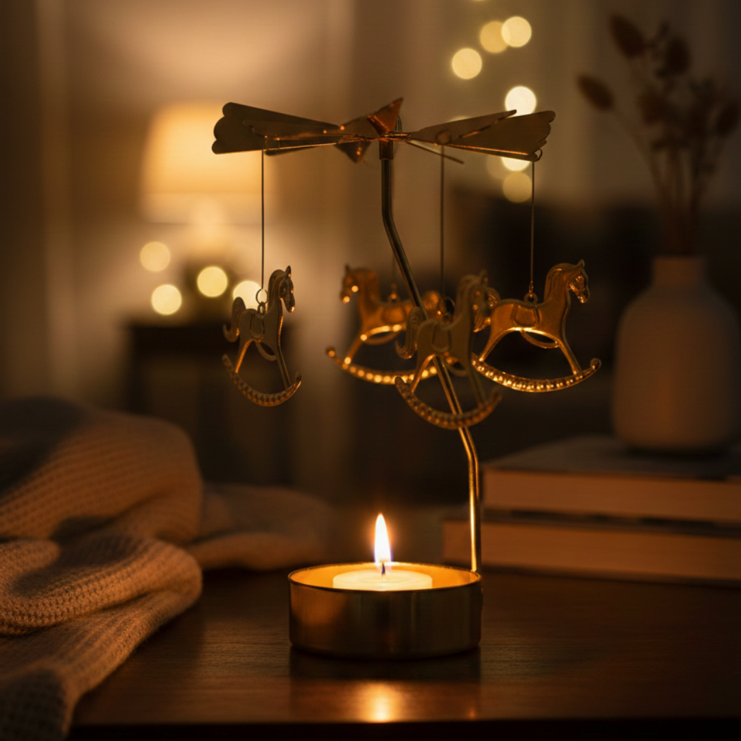 Dönen Dekoratif Mumluk - Hipnotik Işık Terapisi ve Stres Azaltıcı Dekor