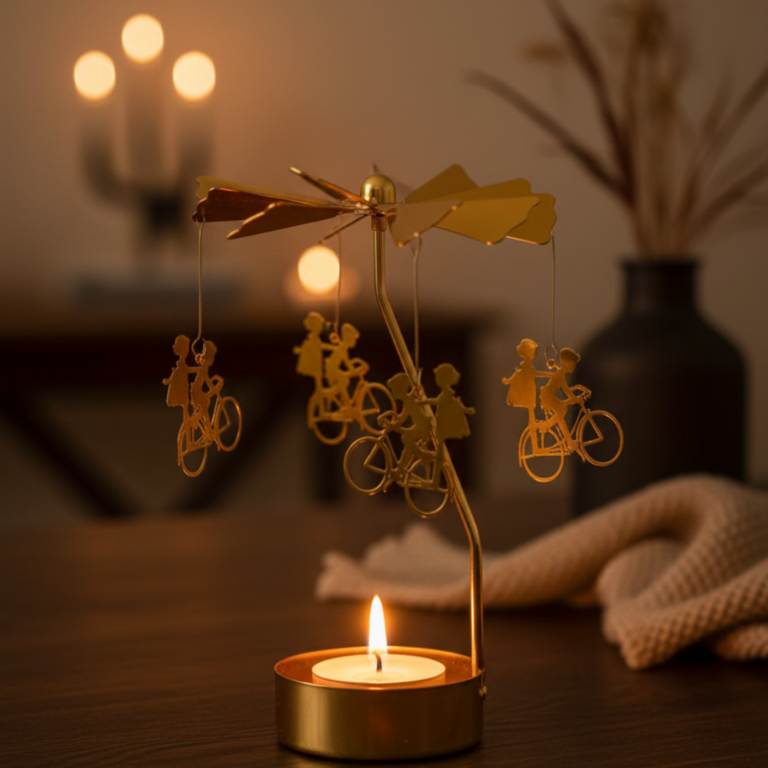 Dönen Dekoratif Mumluk - Hipnotik Işık Terapisi ve Stres Azaltıcı Dekor