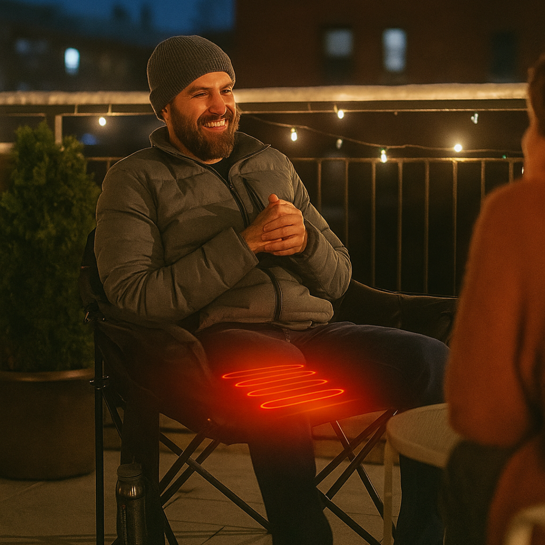 HeatLounge™ Isıtmalı Taşınabilir Kamp ve Balkon Sandalyesi