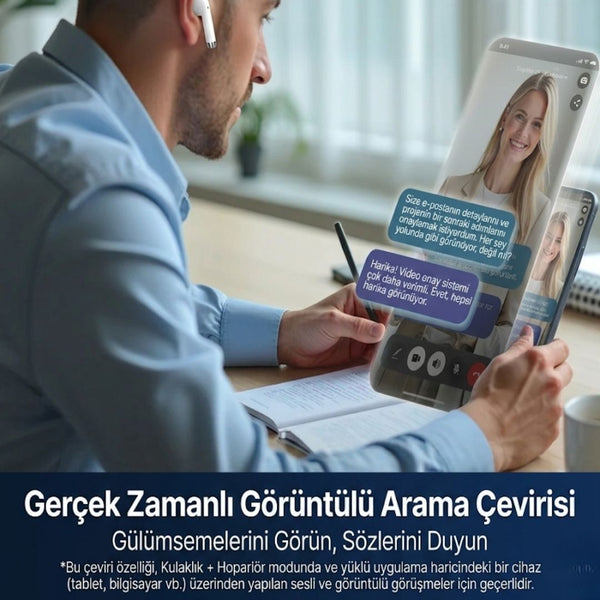 AI: En İyi Çeviri Yapan Kulaklık - 134 Dil Destekli İngilizce Çevirici Bluetooth Kulaklık Seti