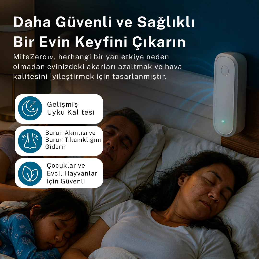 MiteZero™ Ultrasonik Toz Temizleyici – Alerjiye Son!