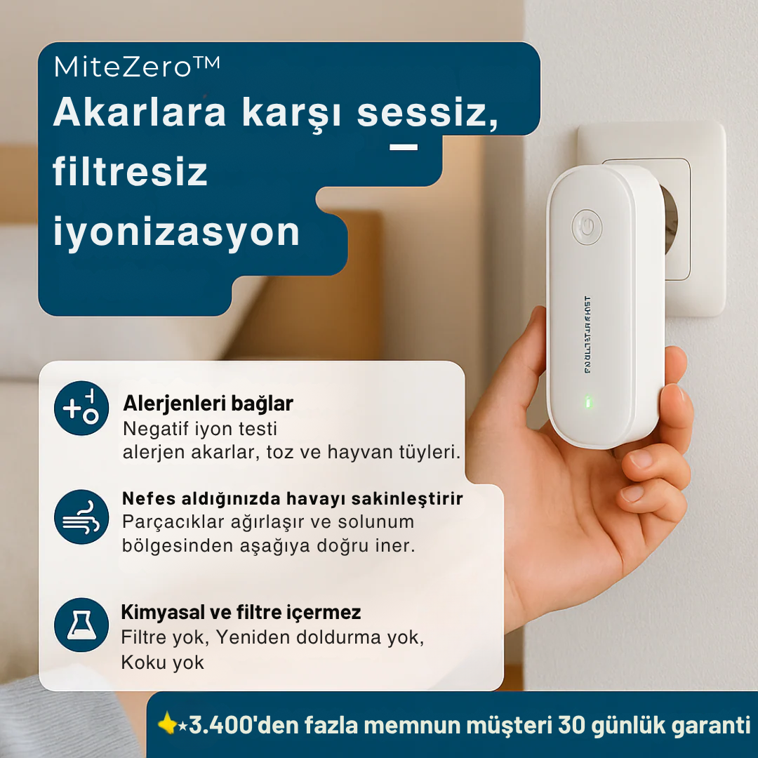 MiteZero™ Ultrasonik Toz Temizleyici – Alerjiye Son!