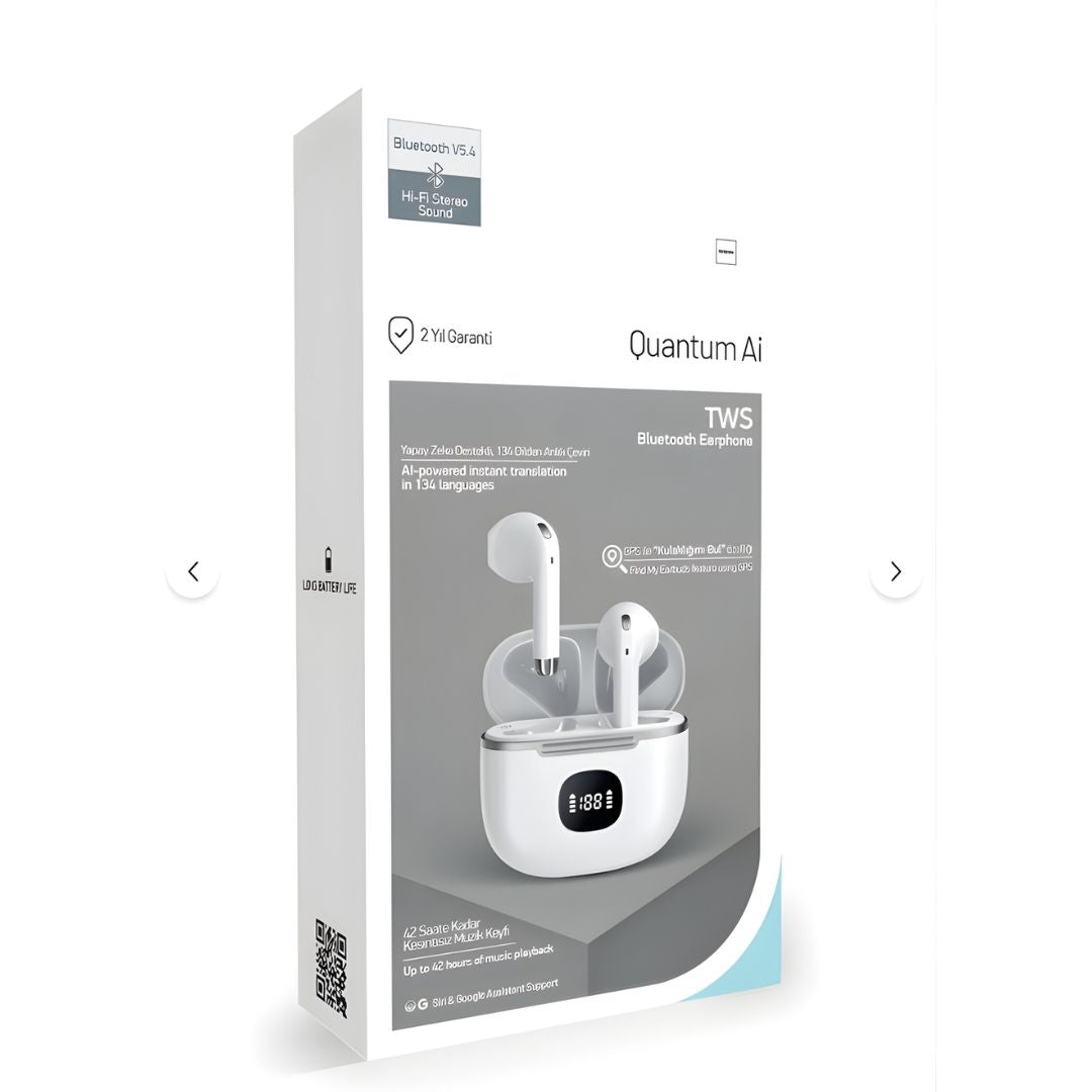 Quantum AI: En İyi Çeviri Yapan Kulaklık - 134 Dil Destekli İngilizce Çevirici Bluetooth Kulaklık